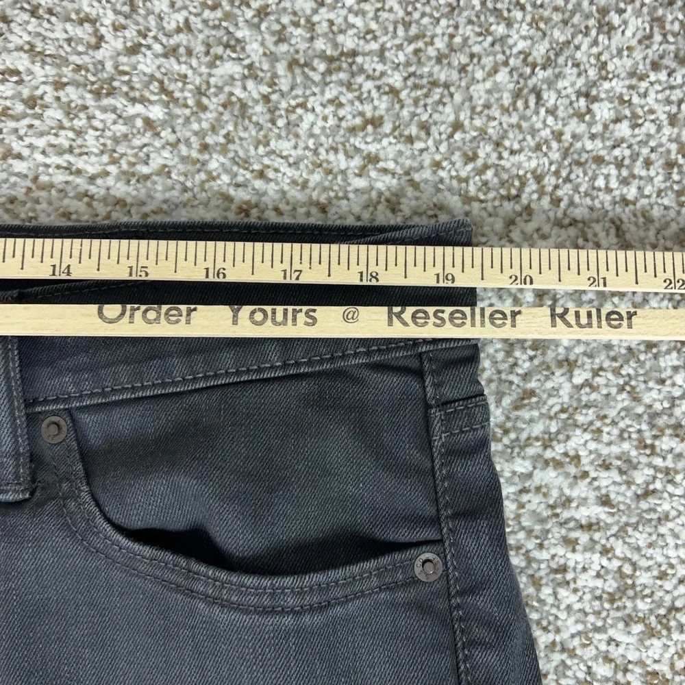 Levis 513 Jeans Mens 38x34 Gray Slim Straight Stretch Denim Charcoal Wash Casual